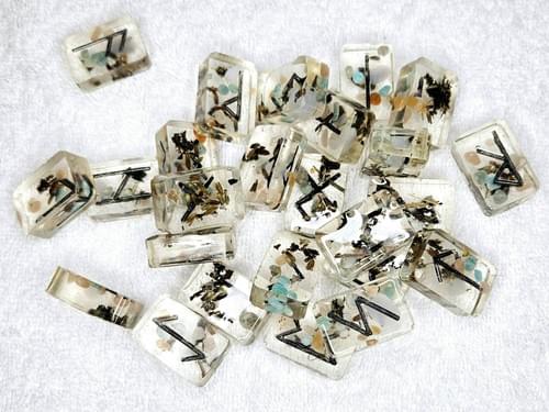 Traditional Elder Futhark Runes Set - Resin Clear
