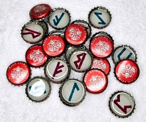 Traditional Elder Futhark - Bottle Cap and Resin