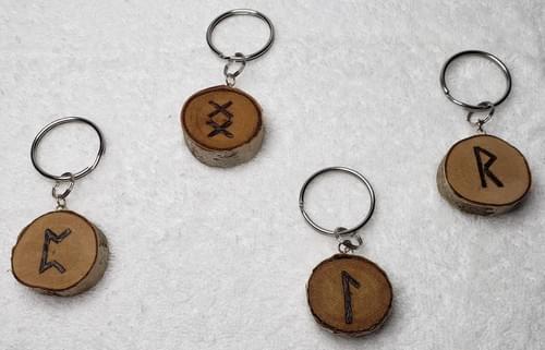 Keychains - Wooden Futhark Runes
