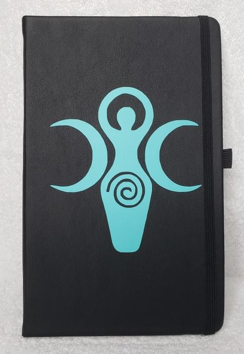 Black Ruled Journal - Triple Moon Spring Goddess