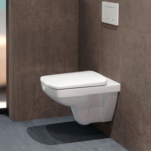 Cuvette suspendue Geberit Selnova Square Rimfree avec abattant à abaissement standard