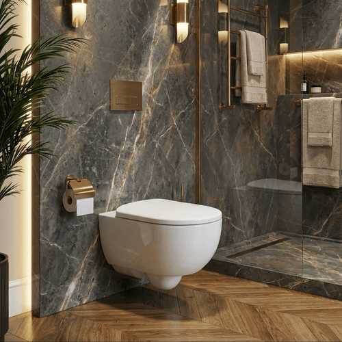 Cuvette suspendue Geberit Selnova Premium Rimfree avec fixations cachées et abattant soft-close