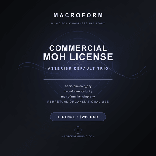 Macroform Music Commercial Phone System License (One-Time - 3 Songs)