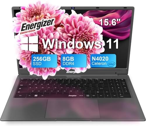 PC PORTABLE ENERGIZER 15" ENERGYBOOK + GARANTIE GOLD 8/256GO INTEL J4020 RE