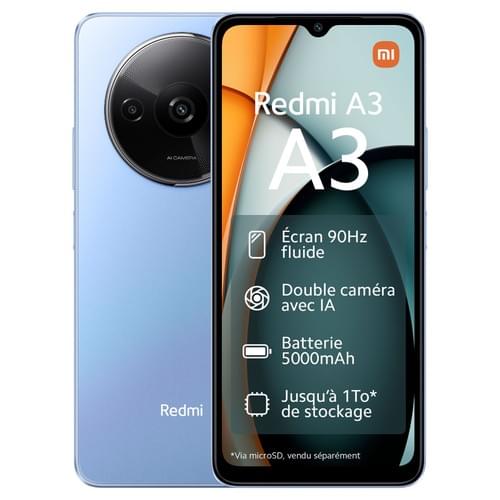 XIAOMI REDMI A3 6.71" + LIVRAISON VERSION 4/128GO OCTA CORE 4G + GARANTIE 3 ANS RE