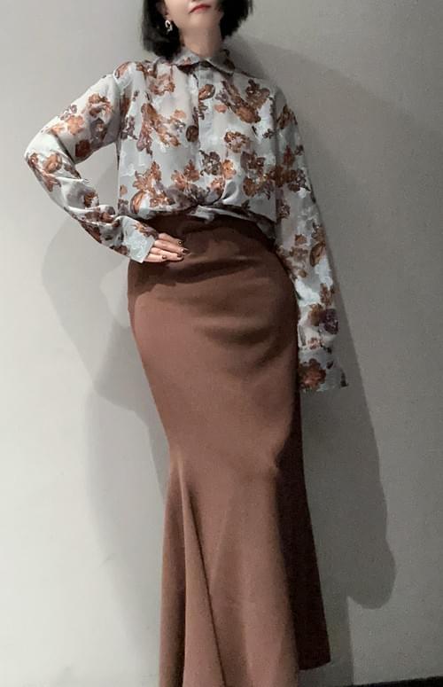 Autumn Floral Print Blouse