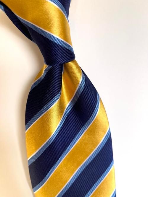 NEW Gold Navy Regimental Stripe Tie