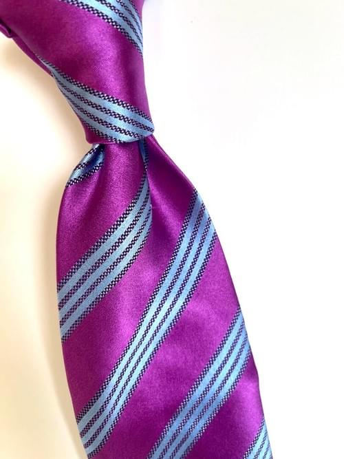 NEW Hollywood Fuchsia Blue Striped Tie