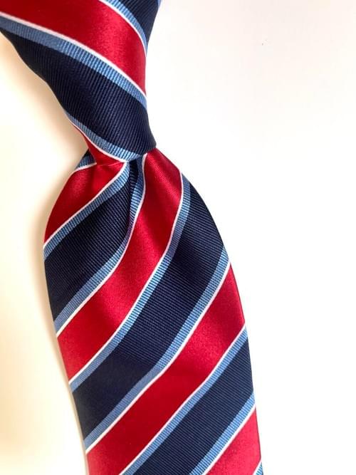 NEW Red Navy Regimental Stripe Tie