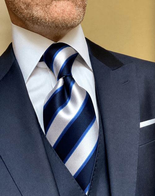 NEW Navy White Regimental Stripe Tie