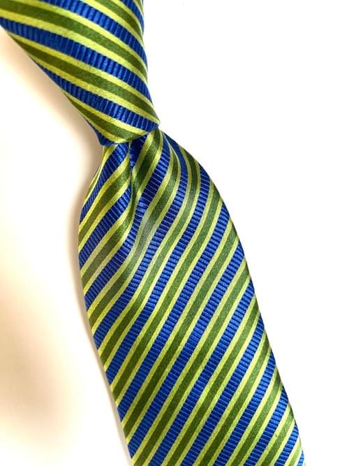 NEW Green Blue Candy Stripe Tie