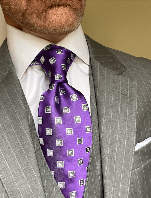 NEW: Regal Plum Satin Square Tie