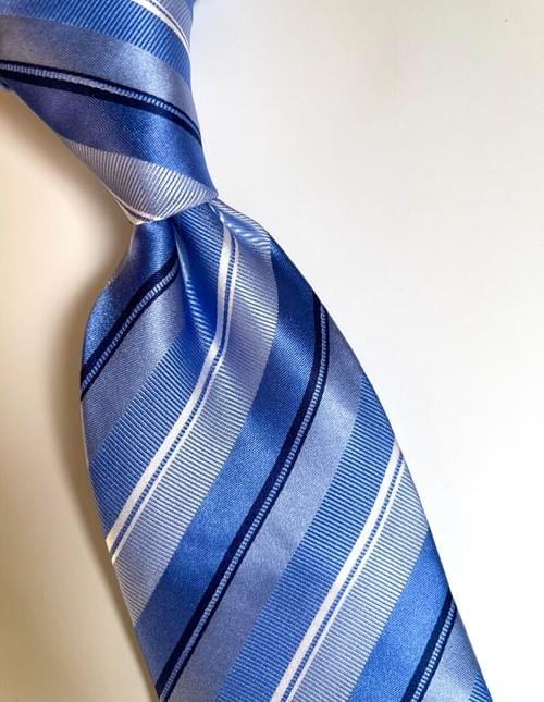 NEW Sky Blue Ribbon Striped Tie