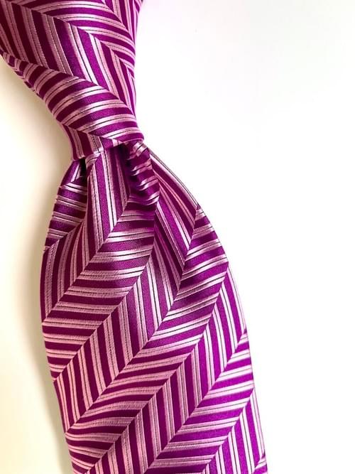 NEW Pink Herringbone Striped Tie