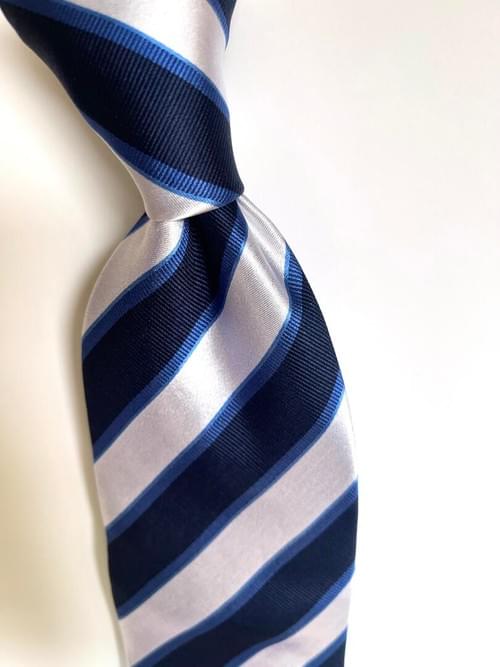 NEW Navy White Regimental Stripe Tie