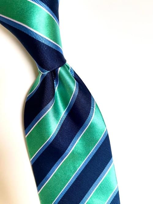 NEW Green Navy Regimental Stripe Tie