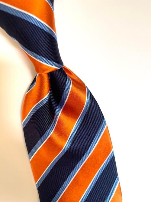 NEW Orange Navy Regimental Stripe Tie