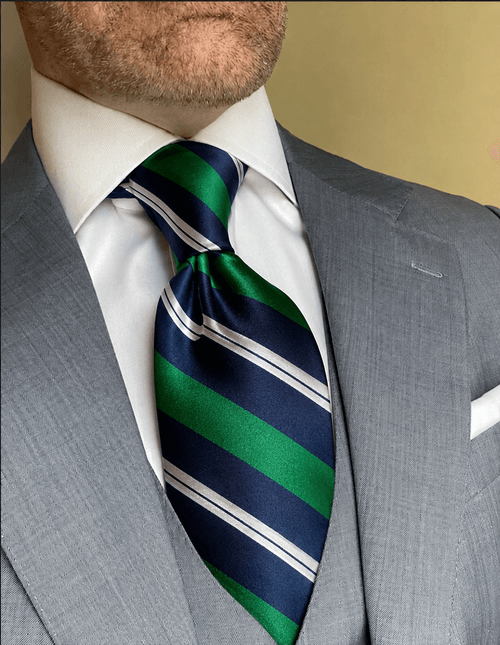 NEW Green Navy Power Striped Tie