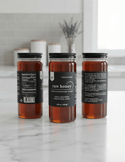 APIS Bee RAW Honey Yucatan 100% Pure 4 Fl. oz 24 Case