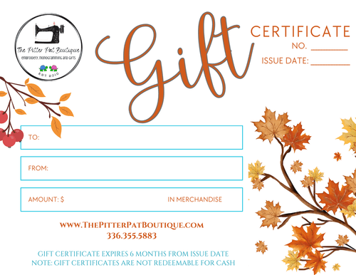 *SALE* Gift Certificate - AUTUMN 2005