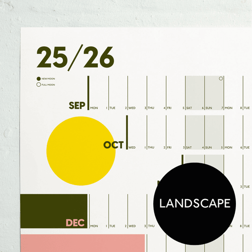 2025-26 ACADEMIC A1 LANDSCAPE Wall planner - Muted