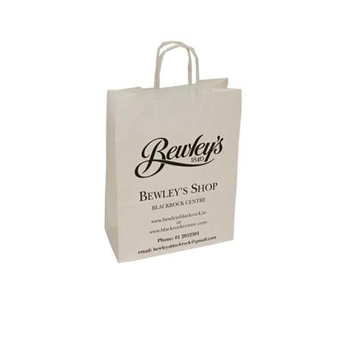Custom Unique Luxury Branded White Kraft Paper Bag