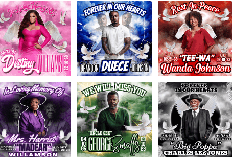 Memorial EDITABLE BUNDLE (USING CANVA) 6 DESIGNS