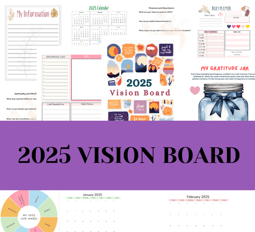 2025 VISION BOARD PLANNER TEMPLATE