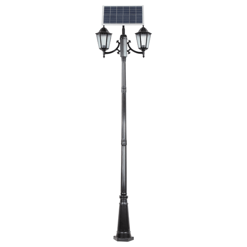 Solar classic straight hexagonal shape glass garden street light