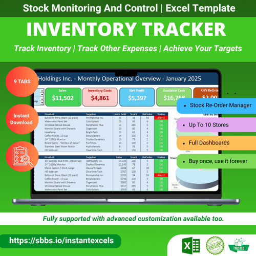 Excel Ecommerce Inventory & Shop Manager