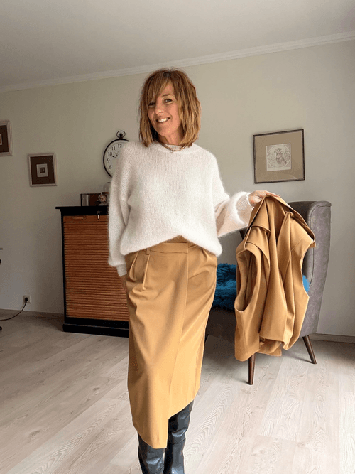 Jupe portefeuille ocre