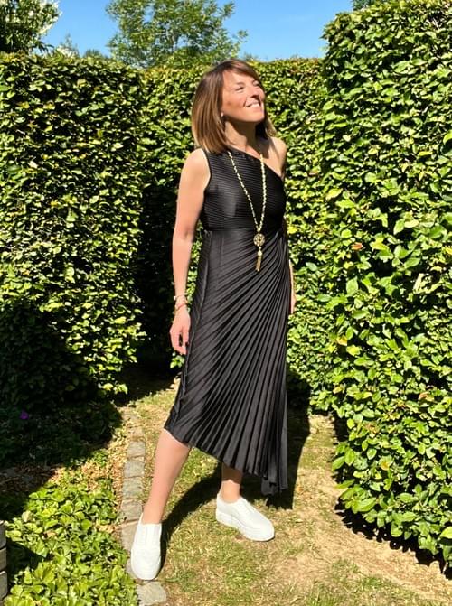 Jupe Enveloppante Femme Tralala La - Bleu Coton Fait Main - Mini Taille