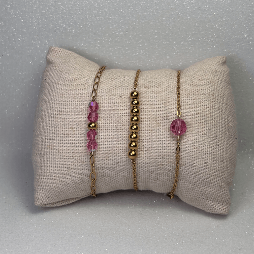 Trio Pépite rose