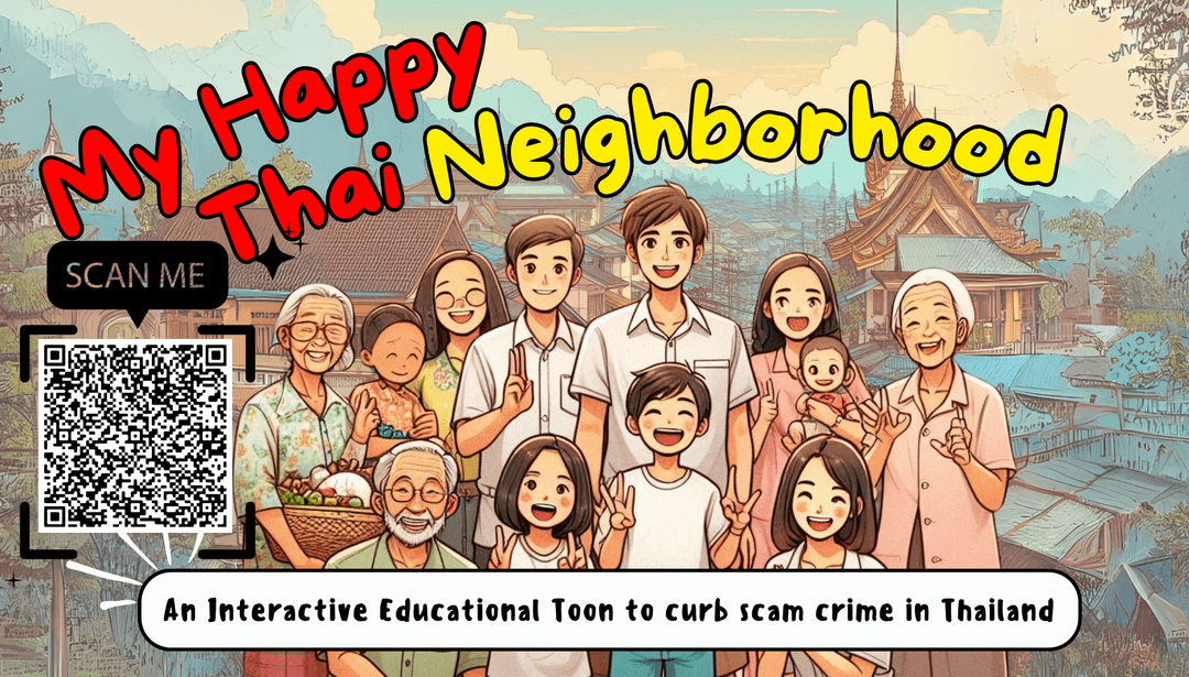 My Happy Thai Neighbourhood game interface shown at CMKL Showcase