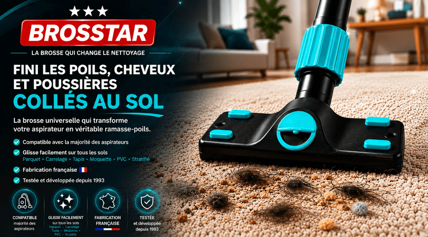 Brosstar - brosse d’aspirateur universelle contre poils, cheveux et poussières