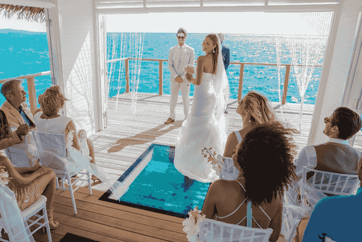 Caribbean destination wedding overwater bungalow Caribbean destination wedding overwater bungalow