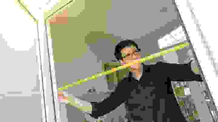 Disability accessible car parking space, as per AS/NZS 2890.6, with yellow line marking and yellow bollard Disability accessible car parking space, as per AS/NZS 2890.6, with yellow line marking and yellow bollard