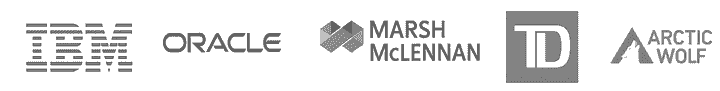 logos of IBM Oracle Marsh TDBank Arctic Wolf Networks