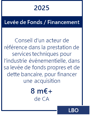M&A Evénementiel LBO M&A Evénementiel LBO