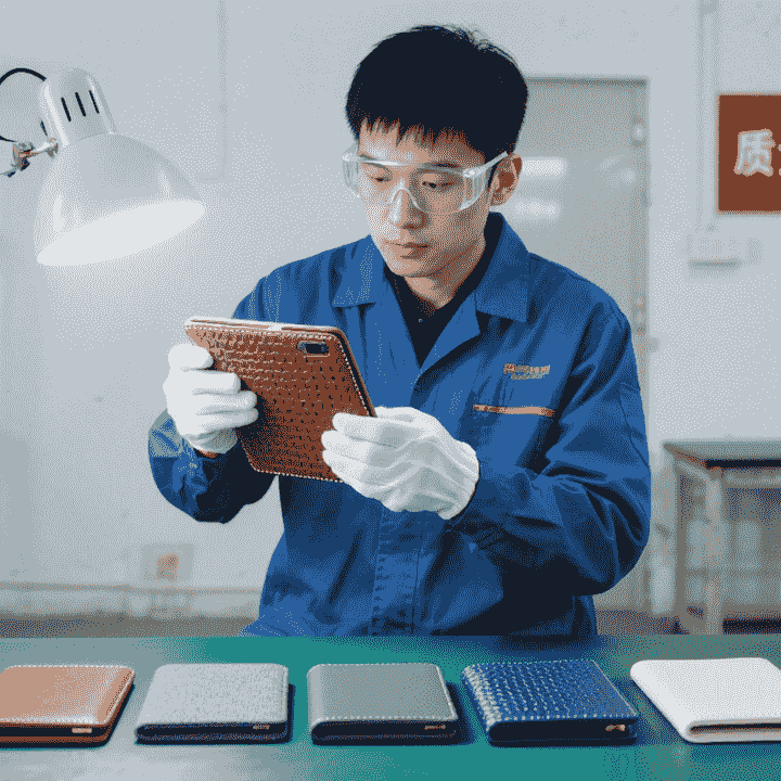 Custom PU leather ipad case factory production line Custom PU leather ipad case factory production line
