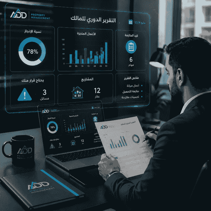 نزوّدك بتقارير دورية توضح الأعمال المنجزة، والمسائل التي ما تزال قيد المتابعة، وما يحتاج إلى قرار منك. نزوّدك بتقارير دورية توضح الأعمال المنجزة، والمسائل التي ما تزال قيد المتابعة، وما يحتاج إلى قرار منك.
