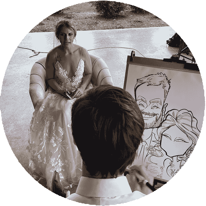 Matted wedding caricature Matted wedding caricature