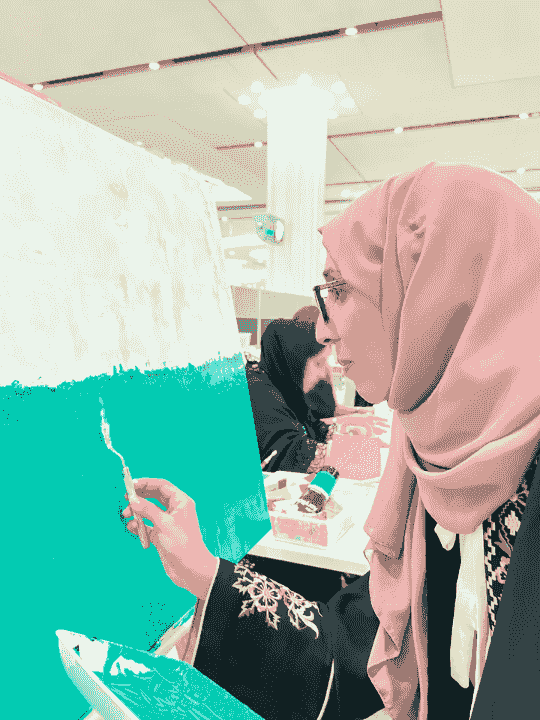 My live painting at the Emirati women's day organized by Dubai police and Dubai airport