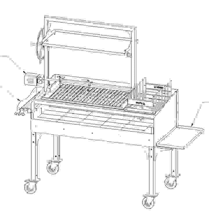 Asado Gemelo Parill Grill with Fire Table combination Asado Gemelo Parill Grill with Fire Table combination