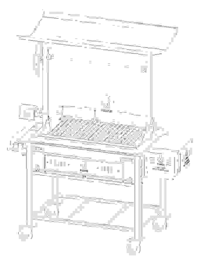 Wildpyre Bombero Mobile Fire Table fitted with grande Grill Wildpyre Bombero Mobile Fire Table fitted with grande Grill