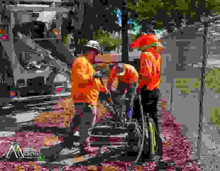 New concrete foundations and conduit installation for park pathway lighting by Modesto Executive Electric in Modesto, CA New concrete foundations and conduit installation for park pathway lighting by Modesto Executive Electric in Modesto, CA