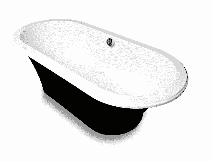 Baignoire en ilôt bicolore Tunisie / Salle de bain Tunisie / Baignoire bicolore Tunisie  / Baignoire noire Tunisie