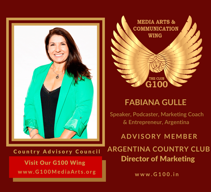 Fabiana Gulle is Argentina Country Director of Marketing at G100 Media Arts & Communication