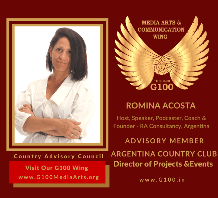 Romina Acosta is Argentina Country Director of Projects & Events at G100 Media Arts & Communication