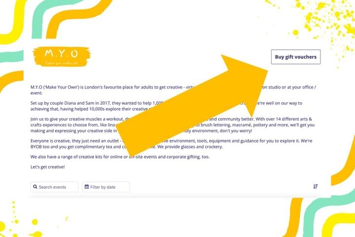 Creative gift voucher link for M.Y.O creative classes in London step 2